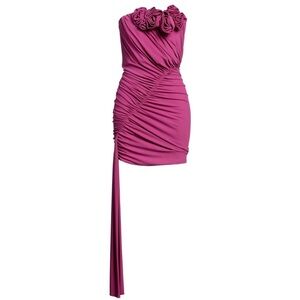 Magda Butrym floral appliqué strapless minidres